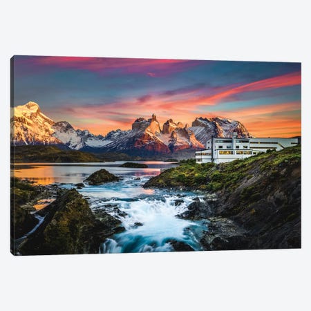 Chile Patagonia Torres Del Paine Stunning Mountain Sunset IX Canvas Print #AGP411} by Alex G Perez Canvas Art