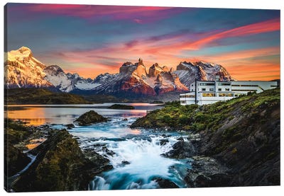 Chile Patagonia Torres Del Paine Stunning Mountain Sunset IX Canvas Art Print - Chile Art