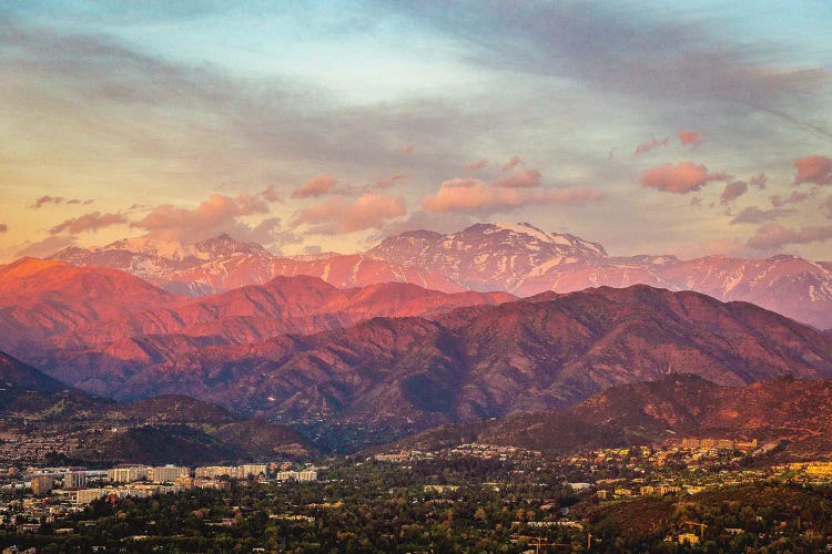 Chile Santiago Sunset Mountains