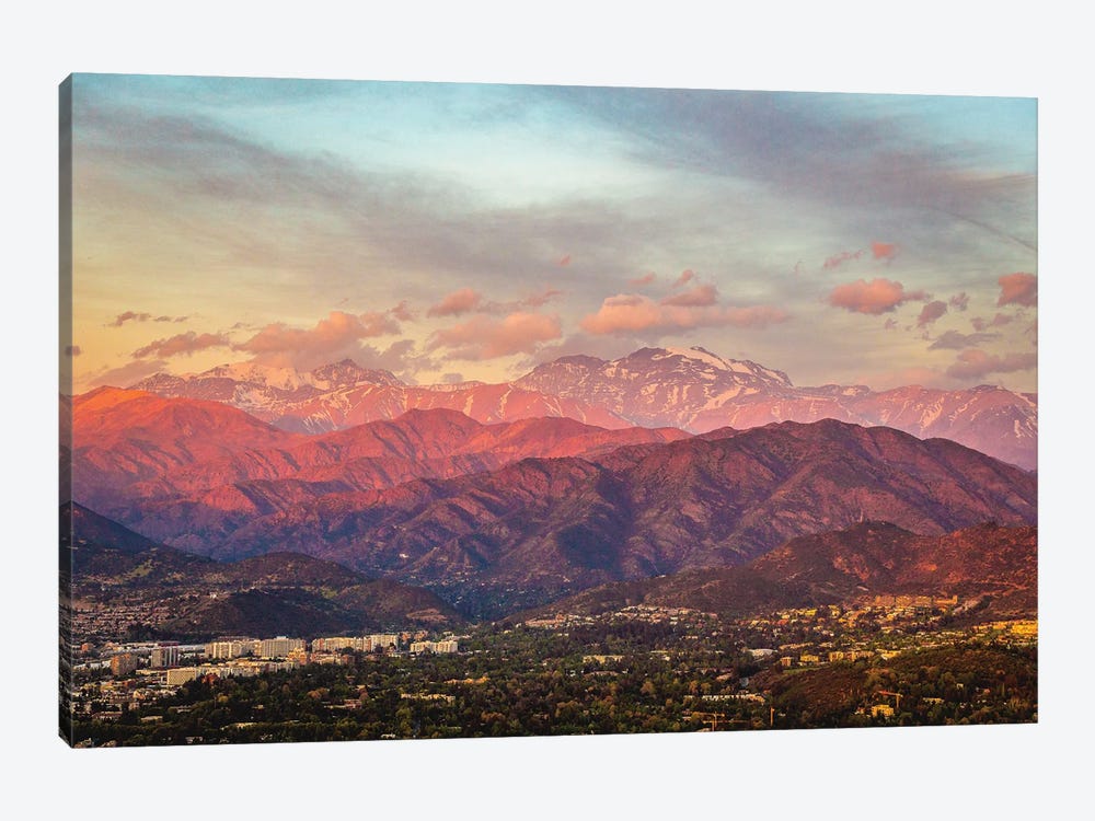 Chile Santiago Sunset Mountains by Alex G Perez 1-piece Canvas Art