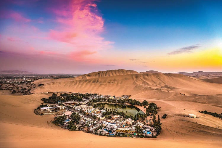 Peru Huacachina Desert Oasis Sunset I