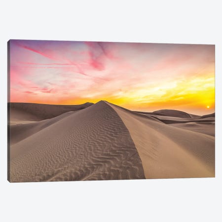 Peru Huacachina Sand Dune Desert Oasis Sunset II Canvas Print #AGP421} by Alex G Perez Art Print