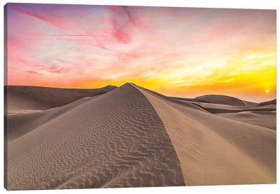 Peru Huacachina Sand Dune Desert Oasis Sunset II Canvas Art Print - Peru