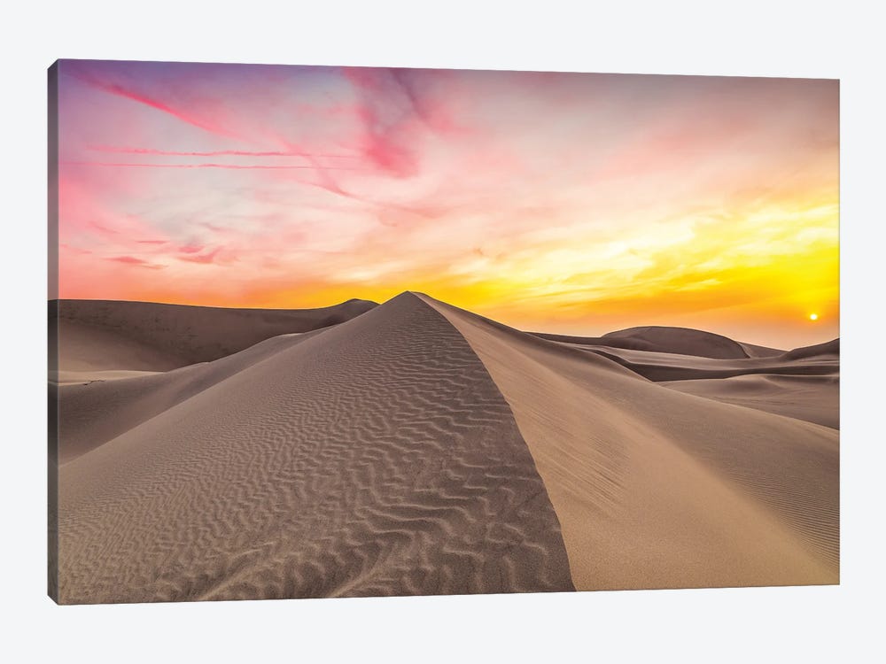 Peru Huacachina Sand Dune Desert Oasis Sunset II 1-piece Art Print
