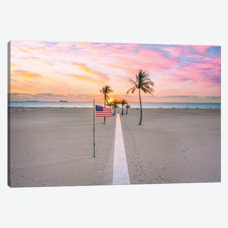 Florida White Sand Beach Palm Tree VI Canvas Print #AGP430} by Alex G Perez Canvas Art