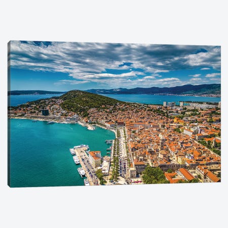 Croatia Split Port City View Canvas Print #AGP431} by Alex G Perez Canvas Art
