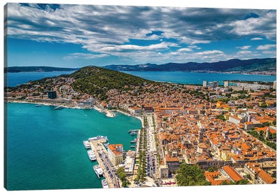 Croatia Split Port City View Canvas Art Print - Croatia Art