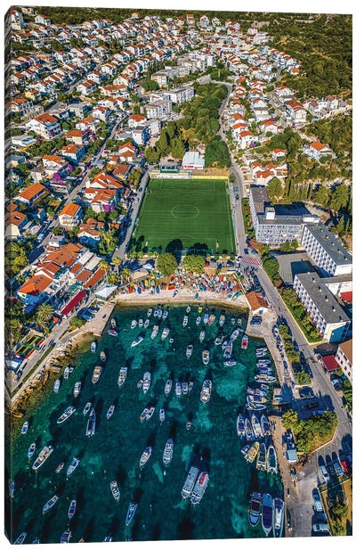 Croatia Hvar Small Town Soccer Field Canvas Art Print - Alex G Perez