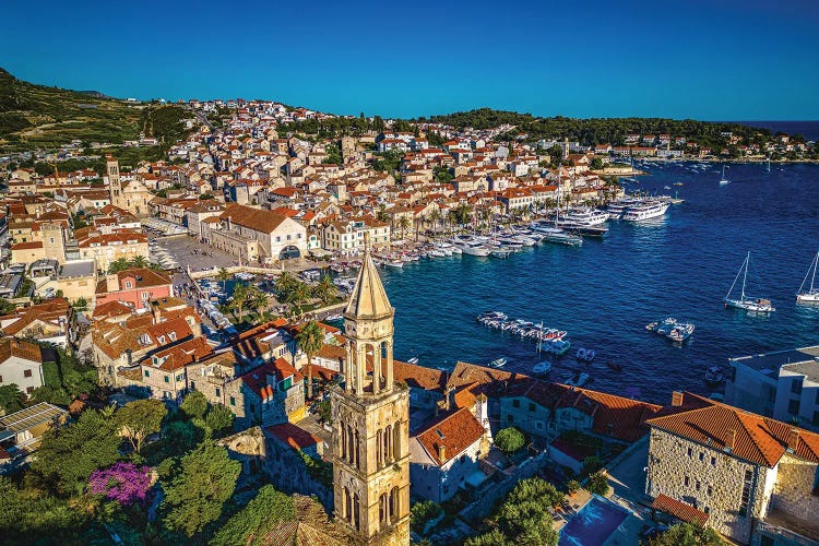 Croatia Hvar Small Town Skyline