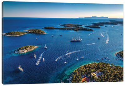 Croatia Hvar Islands From Above Canvas Art Print - Croatia Art