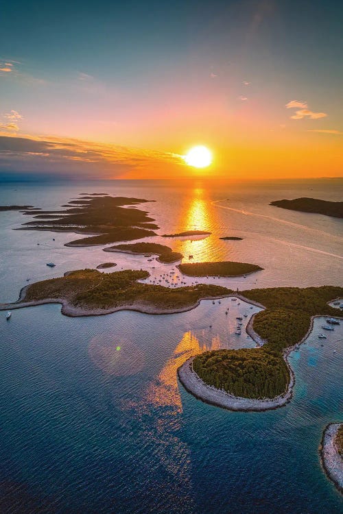 Croatia Hvar Islands Sunset From Above