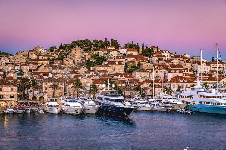 Croatia Hvar Small Town Sunset Glow