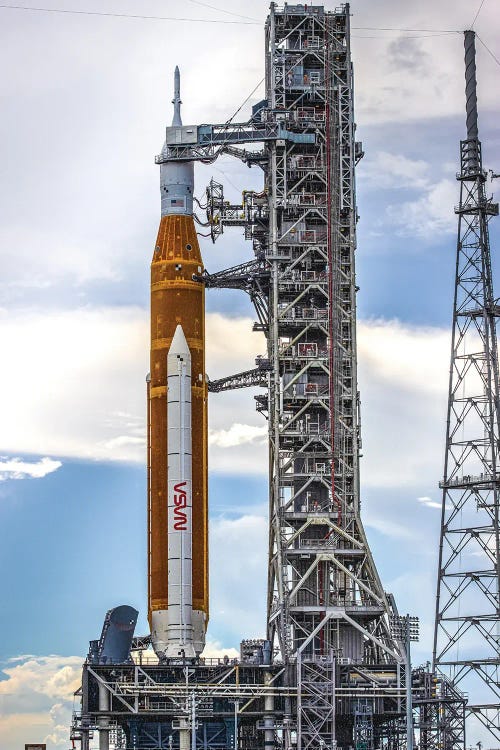 Nasa Artemis SLS Rocket On Launch Pad Closeup