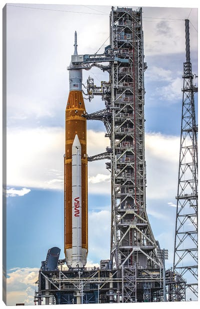 Nasa Artemis SLS Rocket On Launch Pad Closeup Canvas Art Print - Alex G Perez