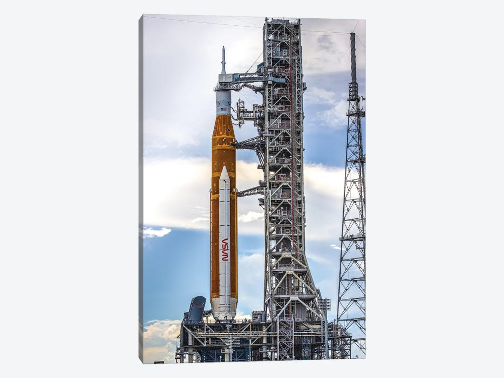 Nasa Artemis SLS Rocket On Launch Pad Closeup by Alex G Perez 1-piece Art Print