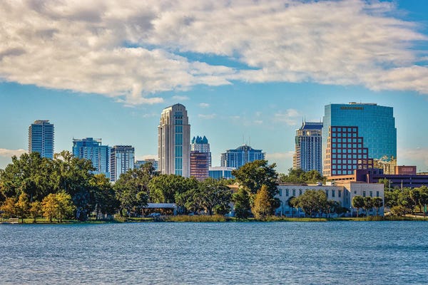 Orlando: Orlando Florida Downtown Skyline Lake View by Alex G Perez