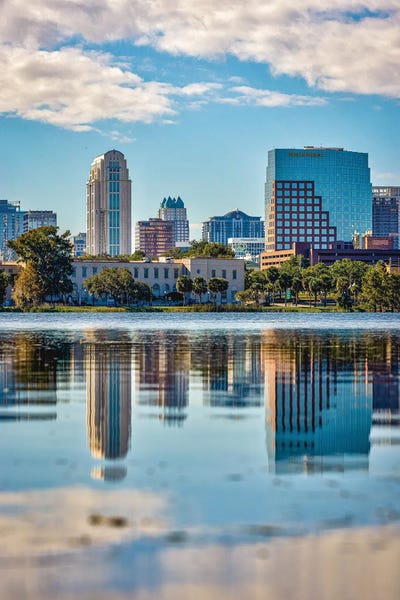 Orlando: Orlando Florida Downtown Skyline Lake View V by Alex G Perez