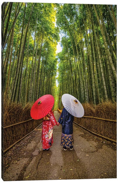A Stroll Through Arashiyama Bamboo Forest, Kyoto, Japan II Canvas Art Print - Alex G Perez