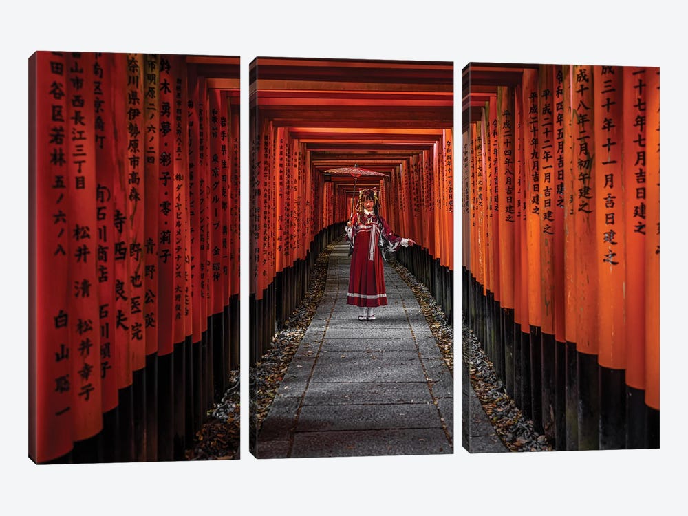 Fushimi Inari Taisha Shrine Kyoto, Japan II by Alex G Perez 3-piece Canvas Art Print