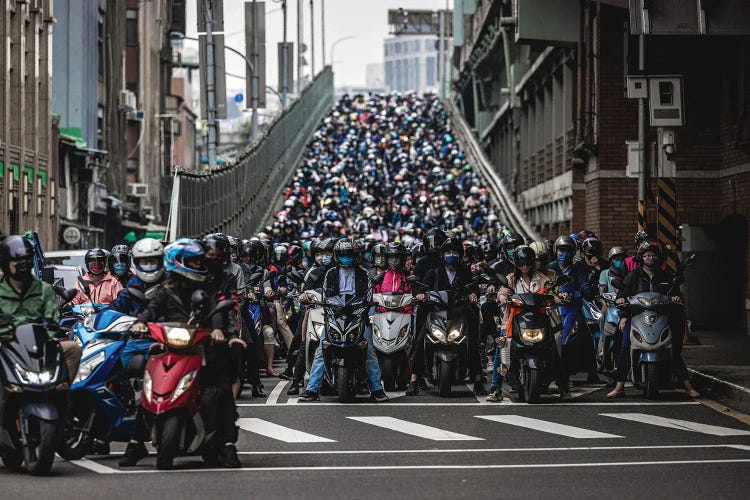 Scooter Crowded Streets of Taipei I by Alex G Perez wall art