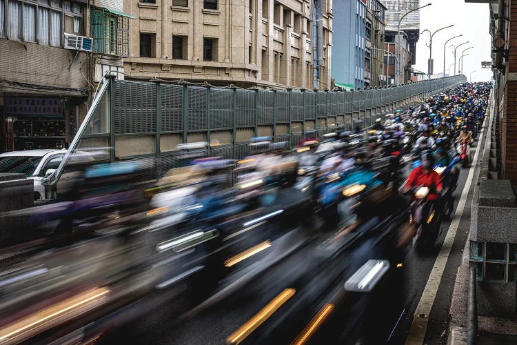 Scooter Crowded Streets of Taipei II by Alex G Perez wall art