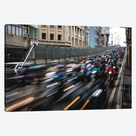 Scooter Crowded Streets of Taipei II Canvas Print #AGP531} by Alex G Perez Art Print