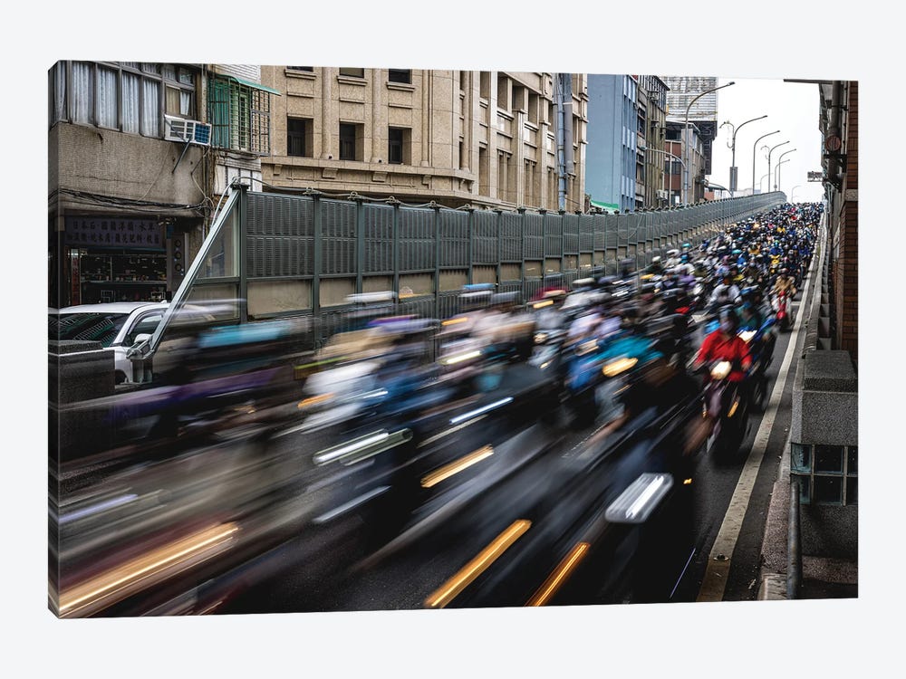 Scooter Crowded Streets of Taipei II by Alex G Perez 1-piece Art Print