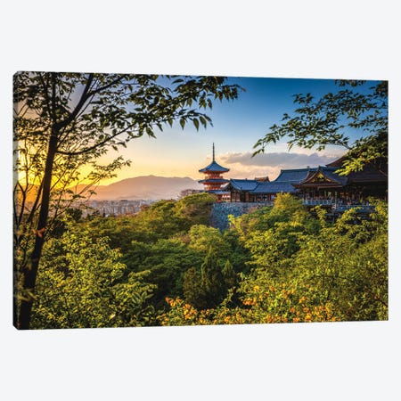 Sunset At Kiyomizu-Dera Temple Kyoto, Japan I Canvas Print #AGP534} by Alex G Perez Canvas Art