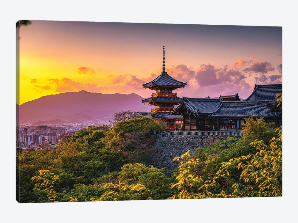 Sunset At Kiyomizu-Dera Temple Kyoto, Japan II by Alex G Perez 1-piece Canvas Print