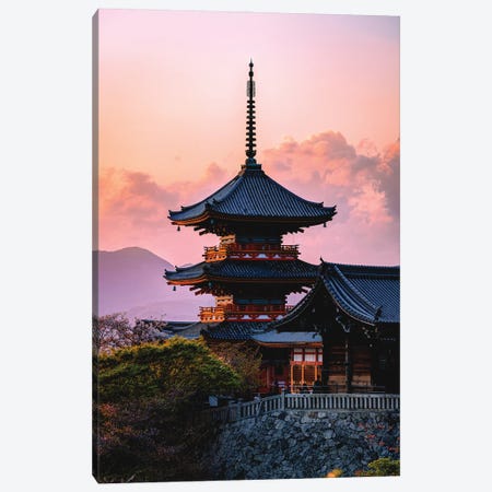 Sunset At Kiyomizu-Dera Temple Kyoto, Japan III Canvas Print #AGP536} by Alex G Perez Canvas Wall Art