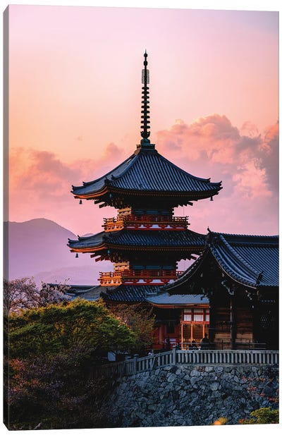 Sunset At Kiyomizu-Dera Temple Kyoto, Japan III Canvas Art Print - Alex G Perez