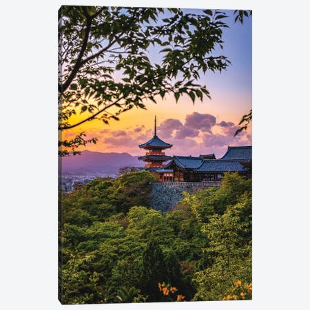 Sunset At Kiyomizu-Dera Temple Kyoto, Japan IV Canvas Print #AGP537} by Alex G Perez Canvas Art