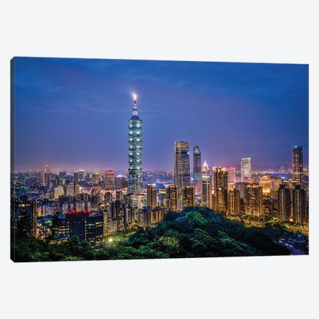 View of Downtown Taipei III Canvas Print #AGP540} by Alex G Perez Canvas Wall Art