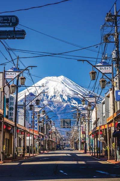 View Of Mt. Fuji Through The Streets Of Fujinomiya, Japan I by Alex G Perez multi panel art