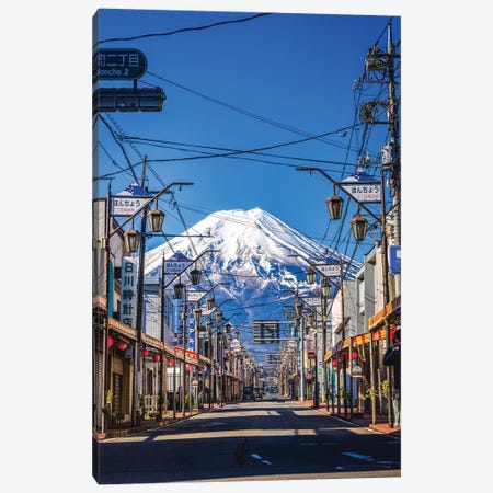 View Of Mt. Fuji Through The Streets Of Fujinomiya, Japan I Canvas Print #AGP548} by Alex G Perez Canvas Wall Art