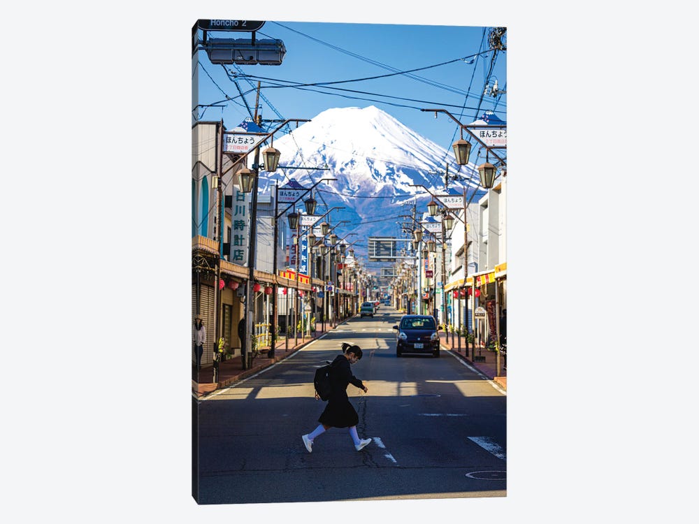 View Of Mt. Fuji Through The Streets Of Fujinomiya, Japan II by Alex G Perez 1-piece Canvas Artwork