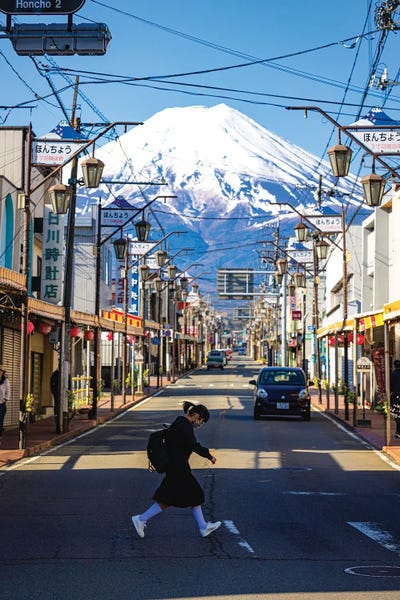 Alex G Perez: View Of Mt. Fuji Through The Streets Of Fujinomiya, Japan II by Alex G Perez