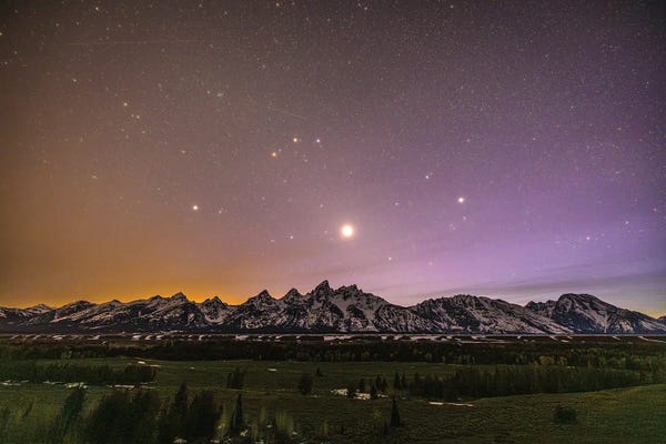 Teton Range: Grand Teton Blue Hour Mountain Range III by Alex G Perez