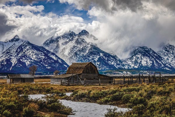 Large Photography - Canvas Prints: Grand Teton Farm Barn I by Alex G Perez