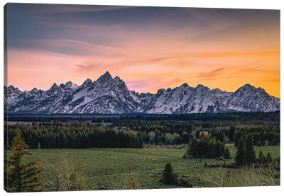 Grand Teton Sunrise Mountain Range II Canvas Art Print - Rocky Mountain Art