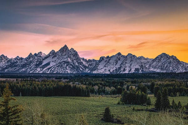Teton Range: Grand Teton Sunrise Mountain Range II by Alex G Perez