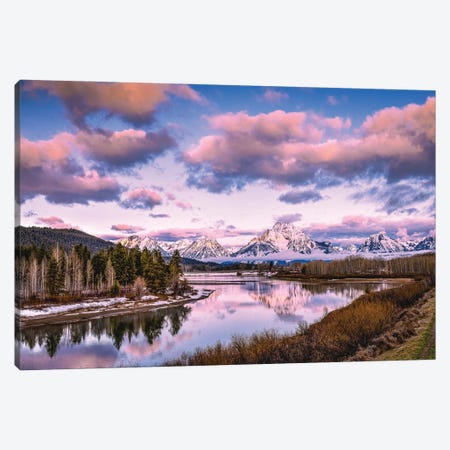 Grand Teton Sunrise Reflection Landsacpe Canvas Print #AGP586} by Alex G Perez Canvas Print