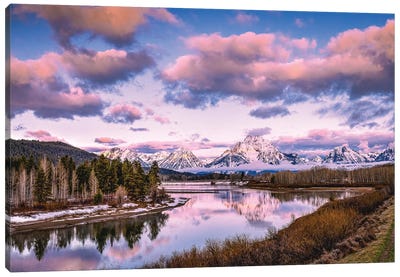 Grand Teton Sunrise Reflection Landsacpe Canvas Art Print