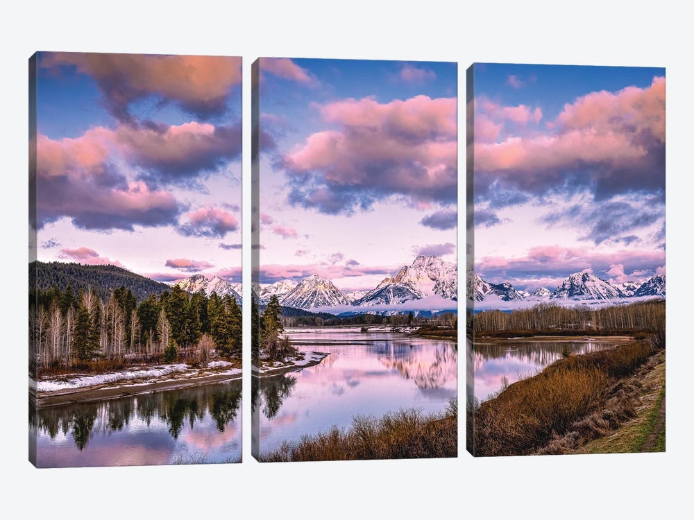 Grand Teton Sunrise Reflection Landsacpe by Alex G Perez 3-piece Art Print