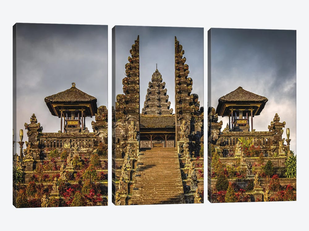 Bali Indonesia Great Temple I by Alex G Perez 3-piece Canvas Artwork