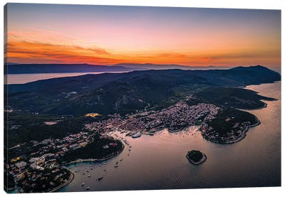 Croatia Port Of Hvar Sunrise I Canvas Art Print - Alex G Perez