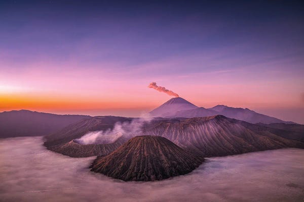 Volcanoes: Indonesia Mt Bromo Volcano Sunrise III by Alex G Perez