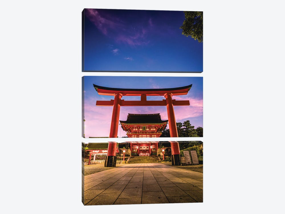 Japan Kyoto Fushimi Inari Taisha Thousand Gates Sunrise by Alex G Perez 3-piece Canvas Artwork