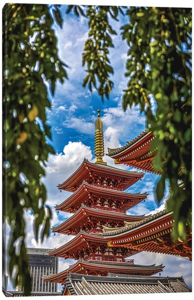 Japan Tokyo Senso-Ji Temple Canvas Art Print - Pagodas