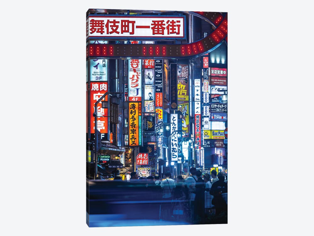 Japan Tokyo Shinjuku Neon Light Streets by Alex G Perez 1-piece Art Print